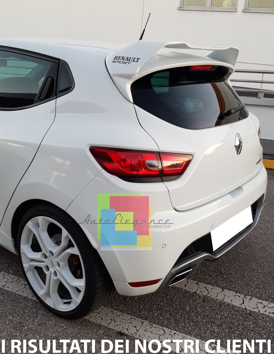 AUTOELEGANCETUNING - AUTOELEGANCETUNING - RENAULT CLIO 4 IV 2012-2019  SPOILER POSTERIORE SUL TETTO LOOK RS NERO LUCIDO