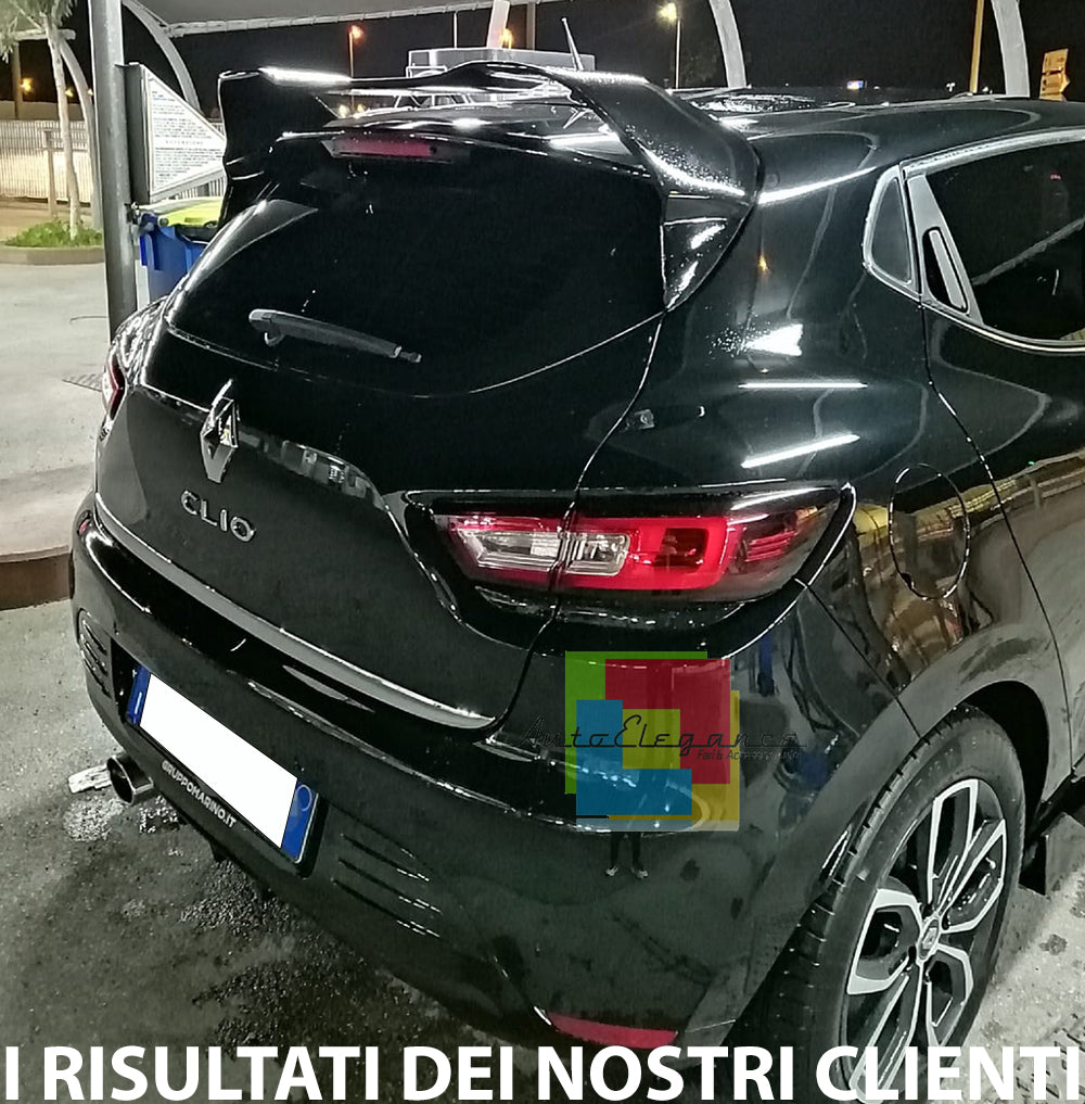 RENAULT CLIO 4 2012-2019 SPOILER POSTERIORE TETTO LOOK SPORTIVO RS NERO LUCIDO