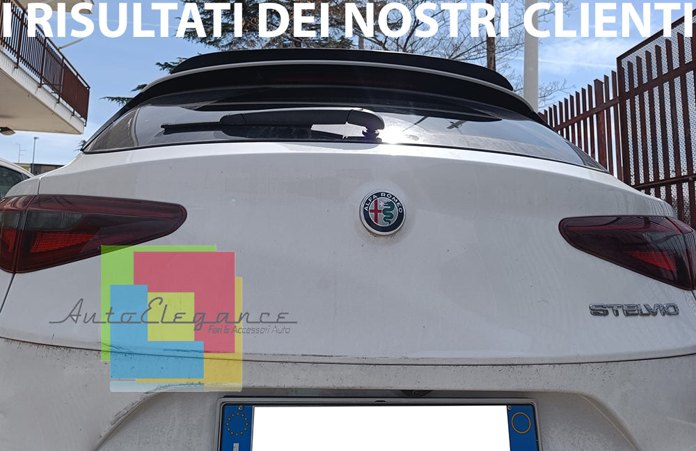 ALFA ROMEO STELVIO SPOILER POSTERIORE TETTO AGGIUNTIVA ALA NERO LUCIDO 0237 AUTOELEGANCERICAMBI