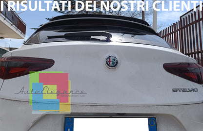 ALFA ROMEO STELVIO SPOILER POSTERIORE TETTO AGGIUNTIVA ALA NERO LUCIDO 0237 AUTOELEGANCERICAMBI