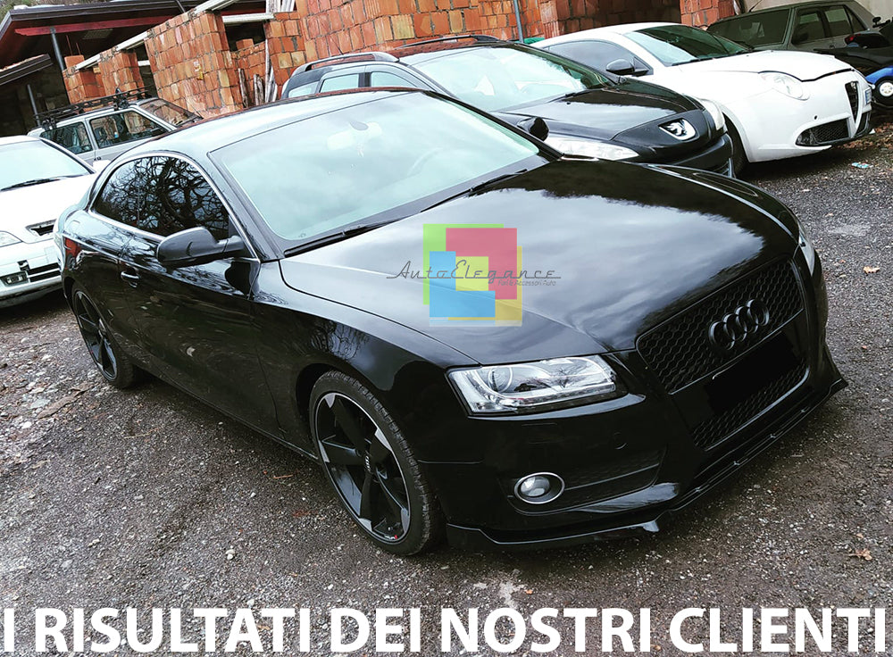 SPLITTER FOR AUDI A5 BLADE UNDER FRONT BUMPER IN GLOSSY BLACK ABS