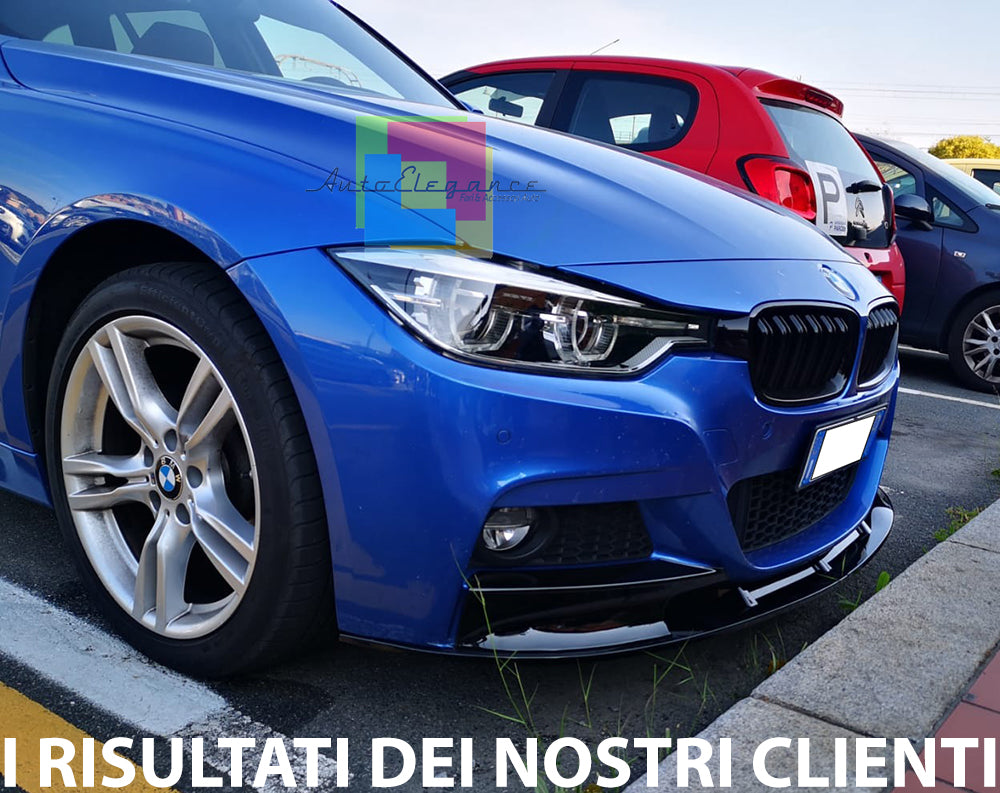 BMW SERIE 3 F30 F31 M SPLITTER SOTTO PARAURTI ANTERIORE NERO LUCIDO ABS .- 0327 AUTOELEGANCERICAMBI