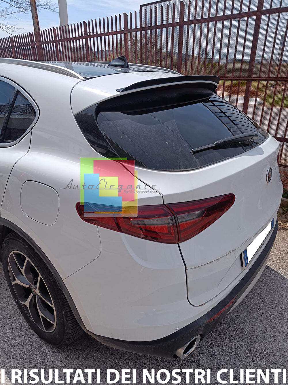 ALFA ROMEO STELVIO SPOILER POSTERIORE TETTO AGGIUNTIVA ALA NERO LUCIDO 0237 AUTOELEGANCERICAMBI