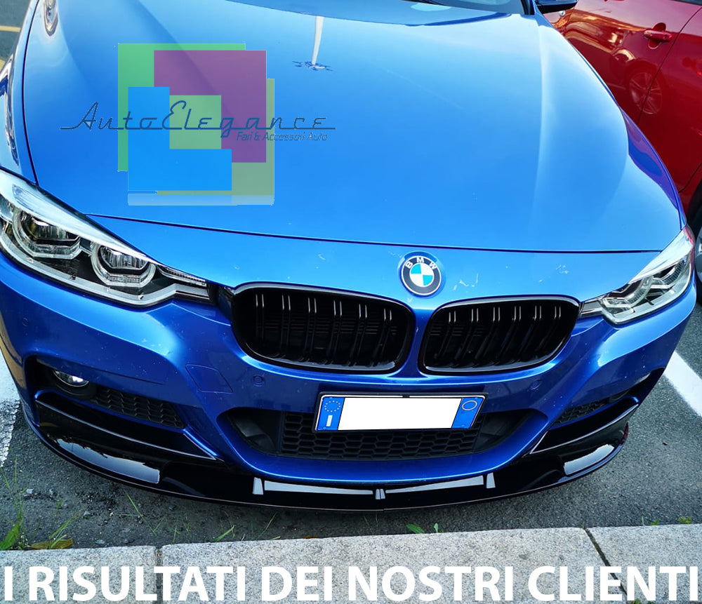 BMW SERIE 3 F30 F31 M SPLITTER SOTTO PARAURTI ANTERIORE NERO LUCIDO ABS .- 0327 AUTOELEGANCERICAMBI