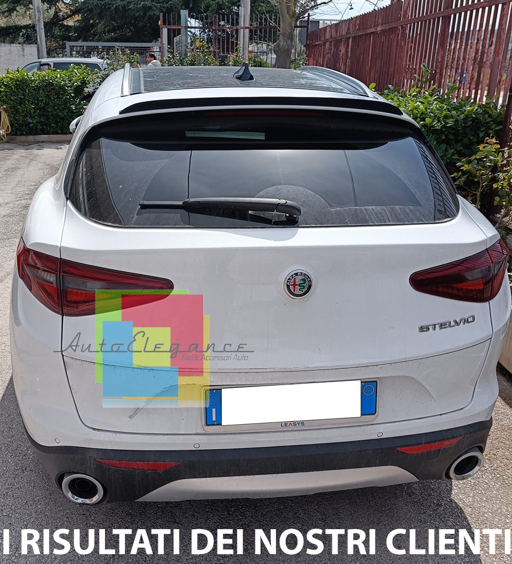 ALFA ROMEO STELVIO SPOILER POSTERIORE TETTO AGGIUNTIVA ALA NERO LUCIDO 0237 AUTOELEGANCERICAMBI