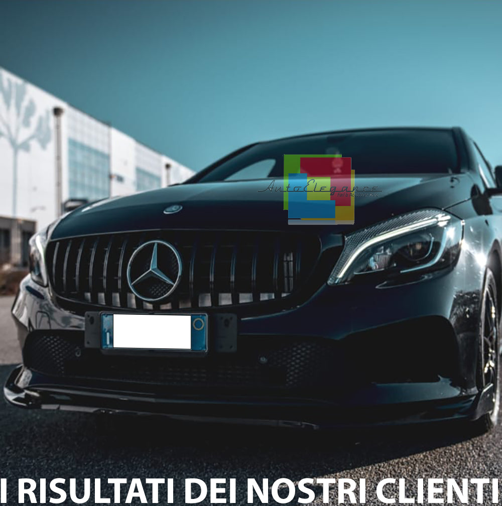 SPLITTER MERCEDES A W176 BLADE UNDER FRONT BUMPER ABS GLOSSY BLACK 0097