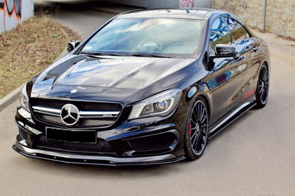 MERCEDES CLA W117 LIP SPOILER FRONT BUMPER AMG GLOSS BLACK SPLITTER ABS