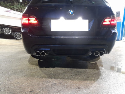 UNDER BUMPER DUAL EXHAUST BMW 5 SERIES E60 E61 REAR DIFFUSER M5 ABS