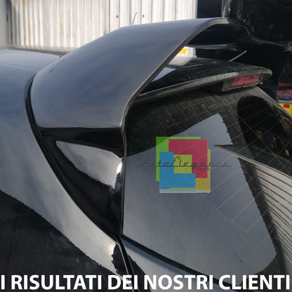 RENAULT CLIO 4 2012-2019 SPOILER POSTERIORE TETTO LOOK SPORTIVO RS NERO LUCIDO