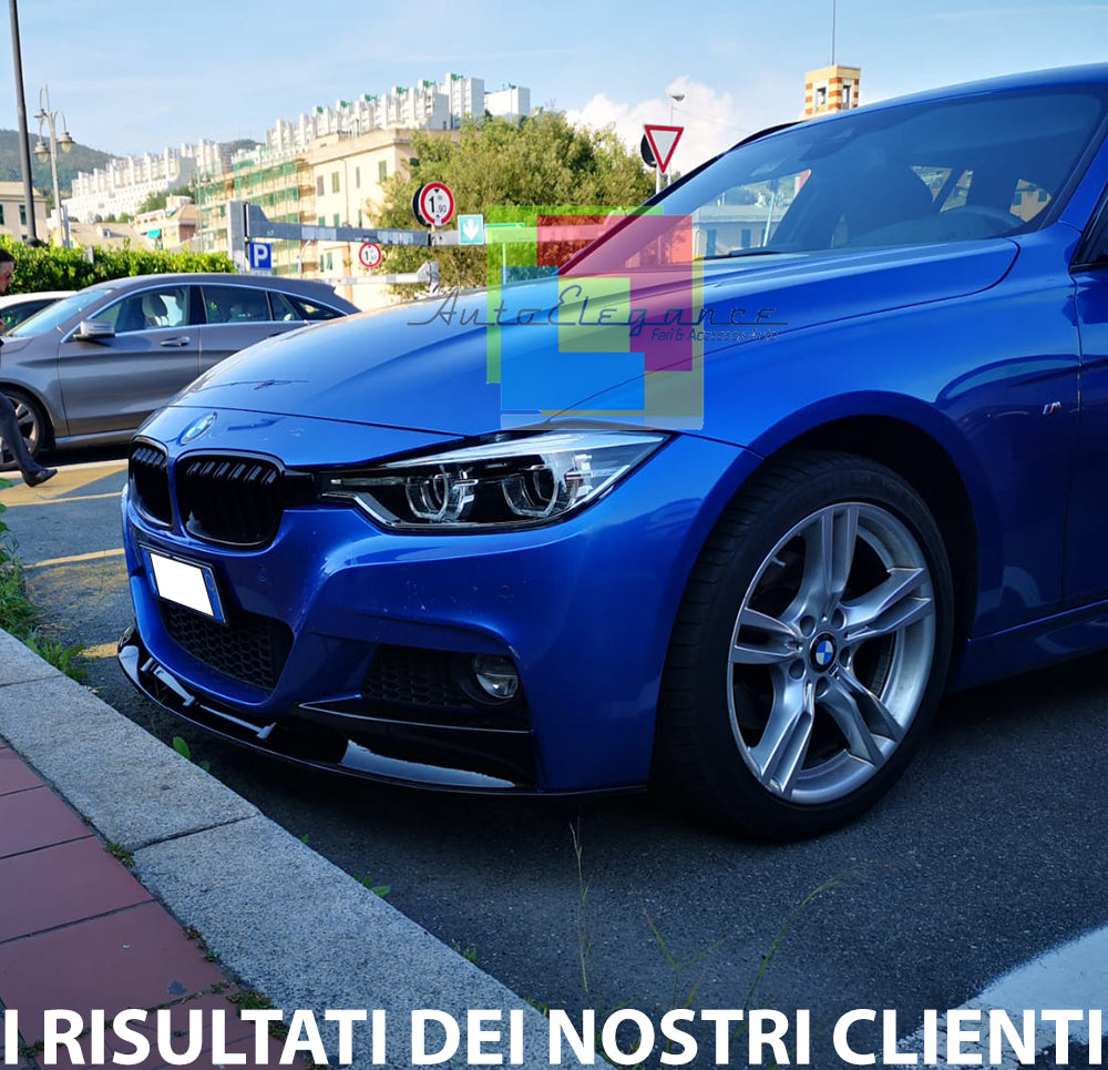 BMW SERIE 3 F30 F31 M SPLITTER SOTTO PARAURTI ANTERIORE NERO LUCIDO ABS .- 0327 AUTOELEGANCERICAMBI