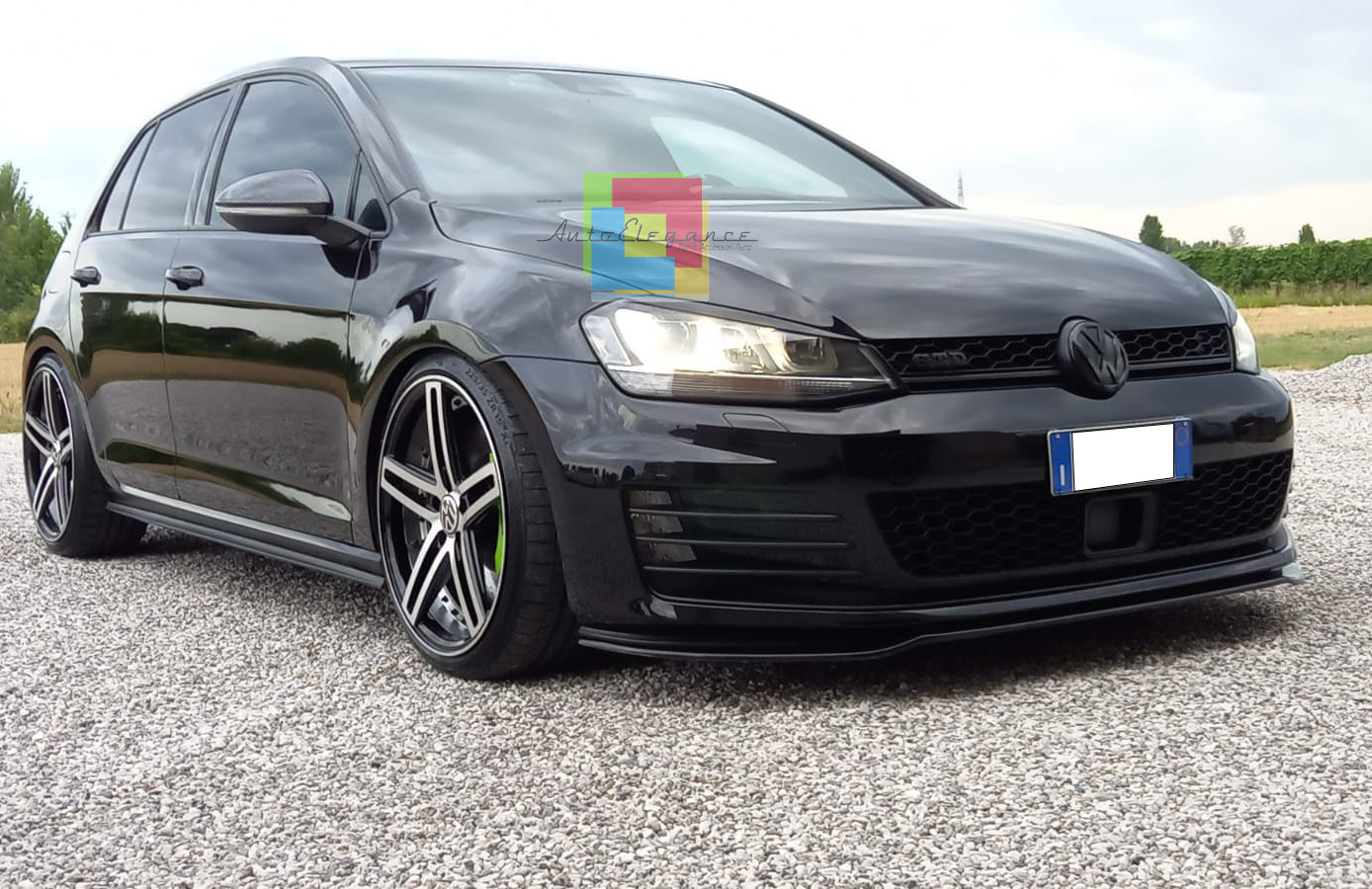 VW GOLF 7 GTI 2012-2016 ABS FRONT BUMPER BLADE SPLITTER LOOK BLACK