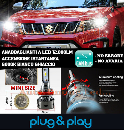 LAMPADE ANABBAGLIANTI LED SUZUKI VITARA ISTANTANEO NO AVARIA 12.000LM
