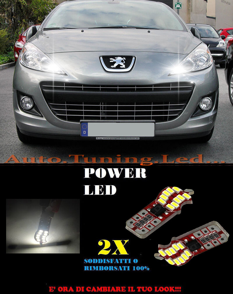 LUCI POSIZIONE PEUGEOT 207 06-12 CANBUS T10 BIANCO 20 LED SUPER QUALITA
