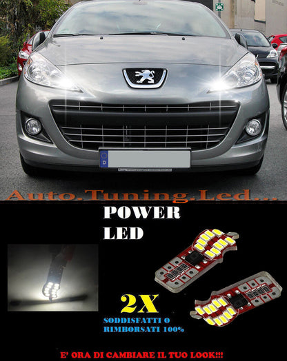 LUCI POSIZIONE PEUGEOT 207 06-12 CANBUS T10 BIANCO 20 LED SUPER QUALITA