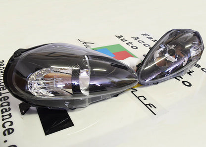 BLACK HEADLIGHTS FIAT GRANDE PUNTO FROM 2008 TO 2012 ABARTH DESIGN H4