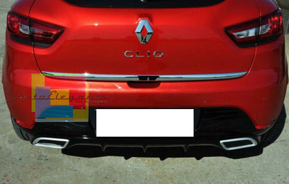 RENAULT CLIO IV 2012+ DIFFUSORE SOTTO PARAURTI DIFFUSORE TERMINALI CROMATI ABS -
