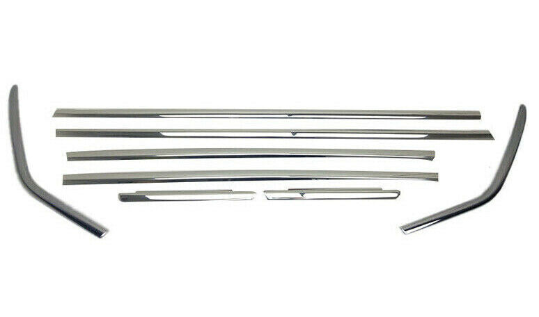MODANATURE ADESIVE FORD C-MAX II 2010+ CORNICI FINESTRINI CROMATE ACCIAIO INOX .
