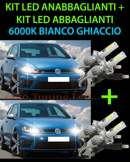LED HIGH BEAM &amp; LOW BEAM LAMP KIT FOR VW GOLF 7 VII 2012 ONWARDS -.