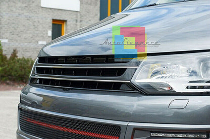 VW T5 TRANSPORTER 2010-2015 LIFT FRONT GRILLE BLACK CHROME PROFILES