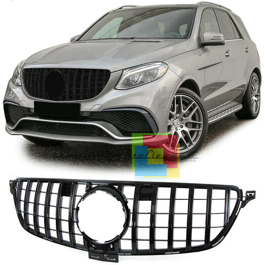 MERCEDES GLE W166 SUV 2015 ONWARDS AMG FRONT GRILLE GLOSS BLACK .-