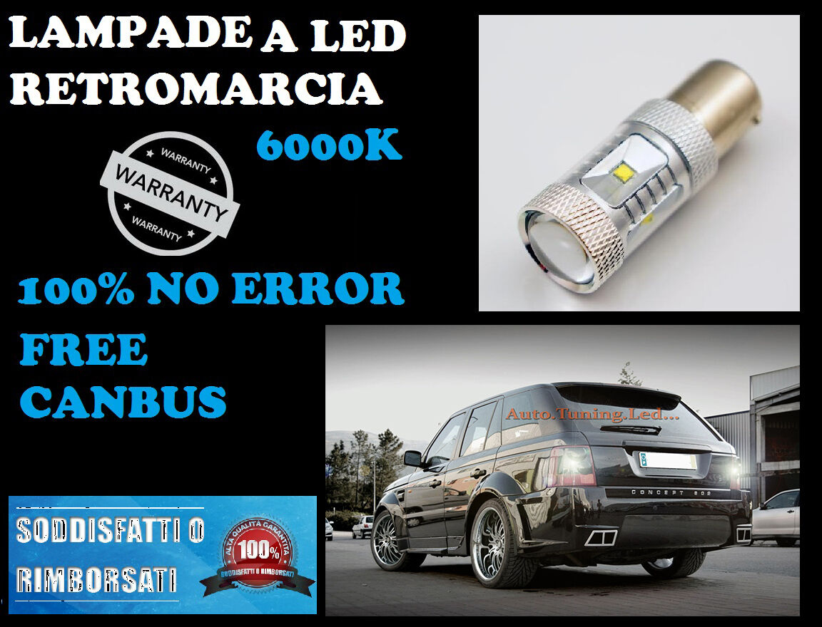 COPPIA LAMPADA RETROMARCIA LED P21W BA15S CANBUS 6000K NO ERROR Volvo s60 AUTOELEGANCERICAMBI