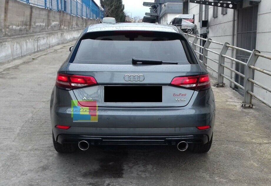 AUDI A3 8V SPORTBACK 2016+ FACELIFT SOTTO PARAURTI DIFFUSORE SLINE DOPPIO .-. AUTOELEGANCERICAMBI