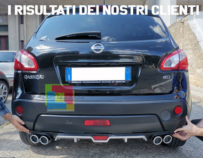 SOTTO PARAURTI QUATTRO TERMINALI PER NISSAN QASHQAI J10 DIFFUSORE POSTERIORE ABS