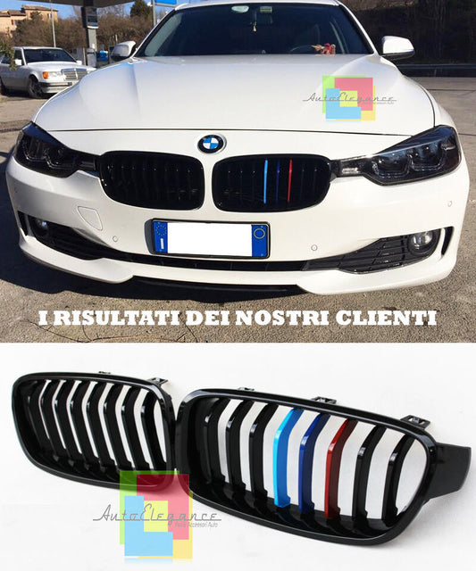 BLACK FRONT GRILLE BMW 3 SERIES F30 F31 2012+ 3 COLOR M GRILLE