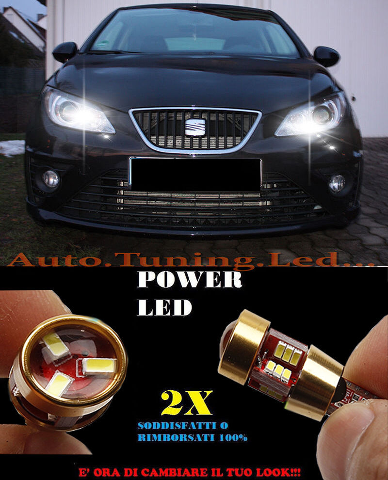 LUCI POSIZIONE SEAT IBIZA 6J 2008+ CANBUS T10 BIANCO 27 LED SUPER QUALITA