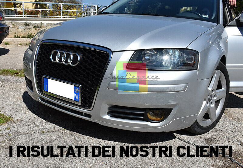 GRIGLIA ANTERIORE AUDI A3 8P 2005-2008 CALANDRA LOOK RS3 BORDO CROMATO .1.