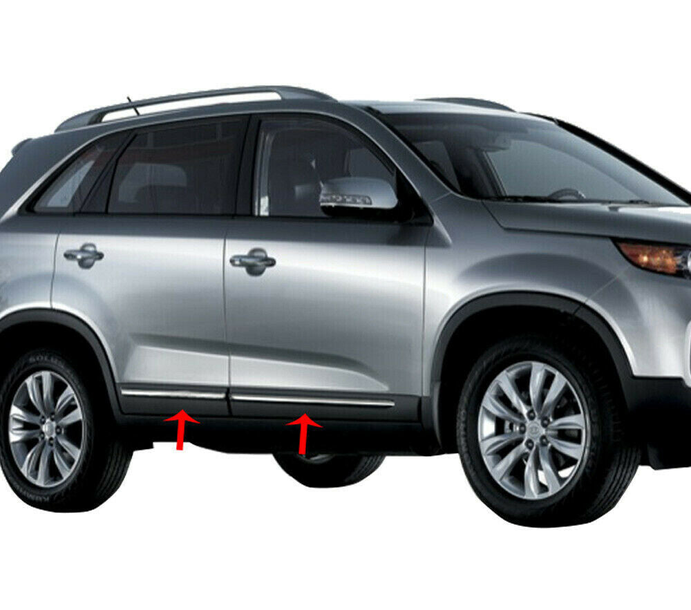 MODANATURE ADESIVE PER KIA SORENTO III 2010+ CORNICI CROMATE ACCIAIO INOX .