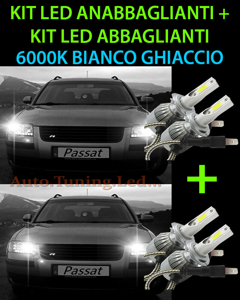 LED HIGH BEAM &amp; LOW BEAM LAMP KIT FOR VW PASSAT 3BG 2000-2005 -.