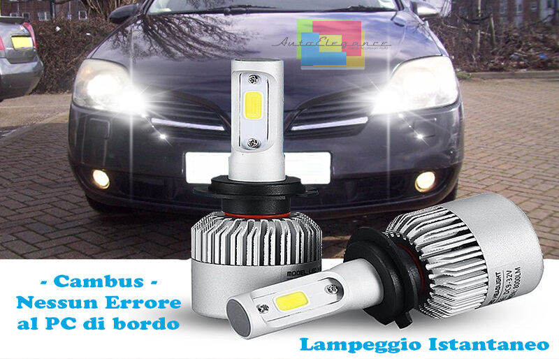 LAMPADE ABBAGLIANTI LED NISSAN PRIMERA CANBUS LAMPEGGIO ISTANTANEO