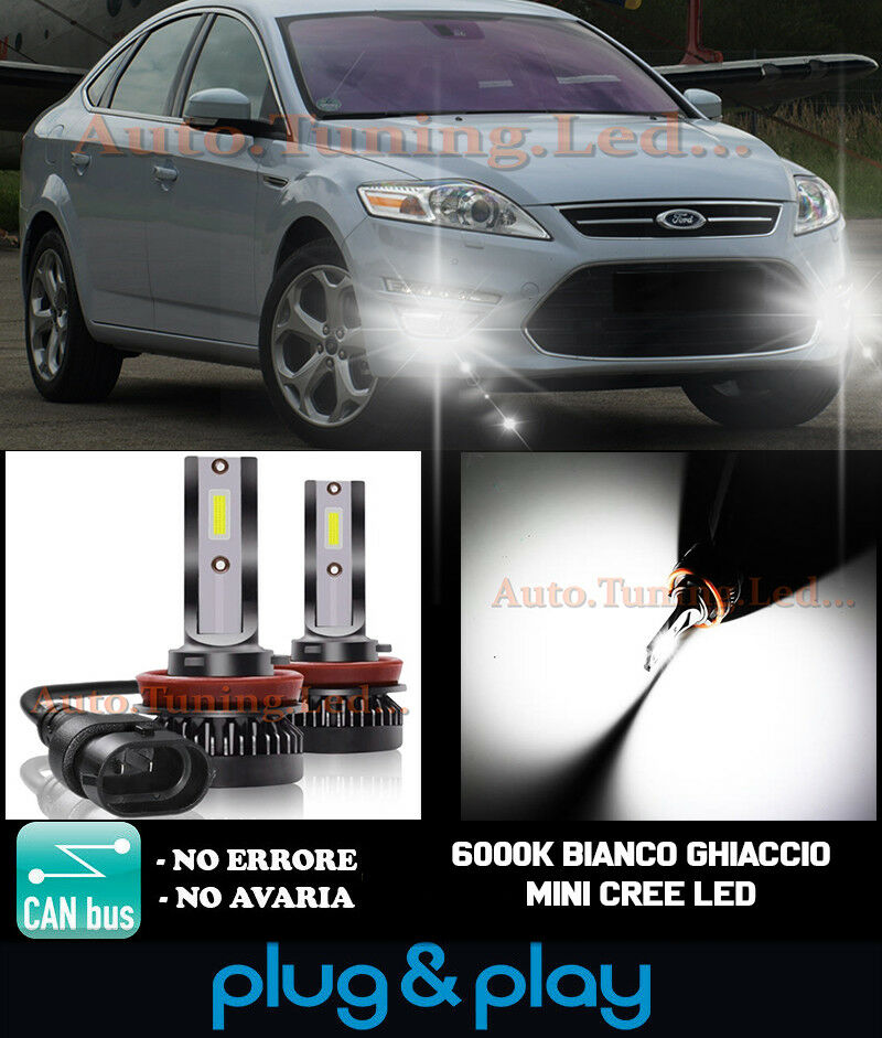 LAMPADE FENDINEBBIA A LED CREE FORD MONDEO III CAMBUS BIANCO GHIACCIO 8000LM