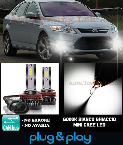 LAMPADE FENDINEBBIA A LED CREE FORD MONDEO III CAMBUS BIANCO GHIACCIO 8000LM