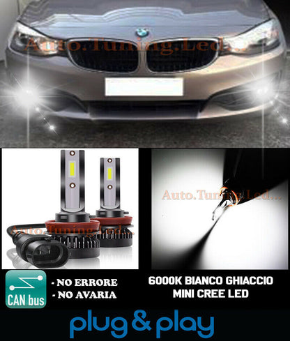 LAMPADE FENDINEBBIA A LED CREE BMW SERIE 3 F34 GT CAMBUS BIANCO GHIACCIO 8000LM
