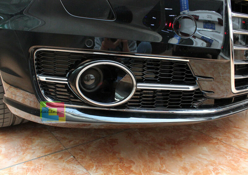 BLACK FOG LIGHT GRILLS RS6 HONEYCOMB AUDI A6 4G C7 2015+ LIFT ABS TOP QUALITY