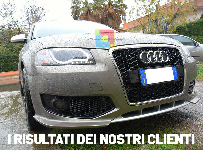PARAURTI ANTERIORE SPORTIVO PER AUDI A3 8P 2004-2008 LOOK RS3 NIDO D&apos;APE -1