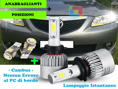 LAMPADE ANABBAGLIANTI CREE LED + T10 POSIZIONI PER MAZDA 6 2002-2007
