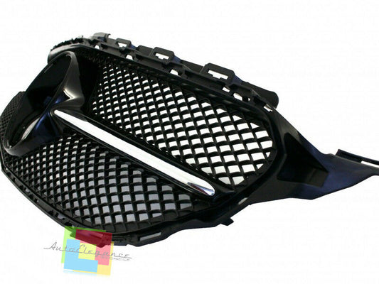 BLACK FRONT GRILLE AMG DESIGN FOR MERCEDES C-CLASS W205 S205 2014+