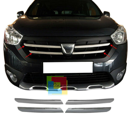 DACIA DOKKER LODGY 2012-2017 MODANATURA ANTERIORE GRIGLIA CROMATA ADESIVA INOX AUTOELEGANCERICAMBI