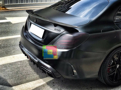 MERCEDES CLASSE C W205 2013 AL 2018 SPOILER POSTERIORE COFANO GTS NERO LUCIDO
