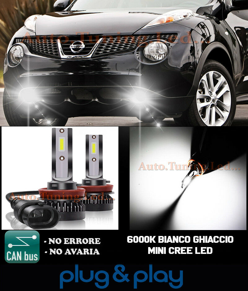 LAMPADE FENDINEBBIA A LED CREE NISSAN JUKE CAMBUS GHIACCIO 8000LM