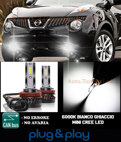 LAMPADE FENDINEBBIA A LED CREE NISSAN JUKE CAMBUS GHIACCIO 8000LM