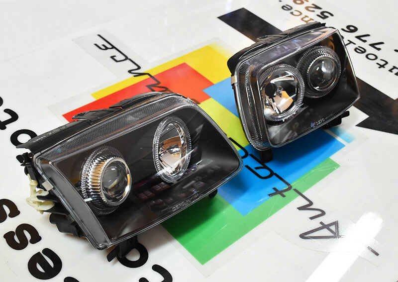 VW POLO 6N 1999-2001 RESTYLING FARI ANTERIORI ANGEL EYES LED FANALI LENTICLARI