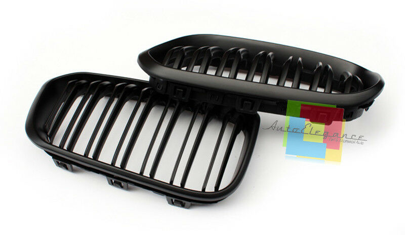 BMW SERIE 1 F20 2011-2014 GRIGLIE ANTERIORI NERE LOOK M DOPPIA STRISCIA CALANDRA AUTOELEGANCERICAMBI