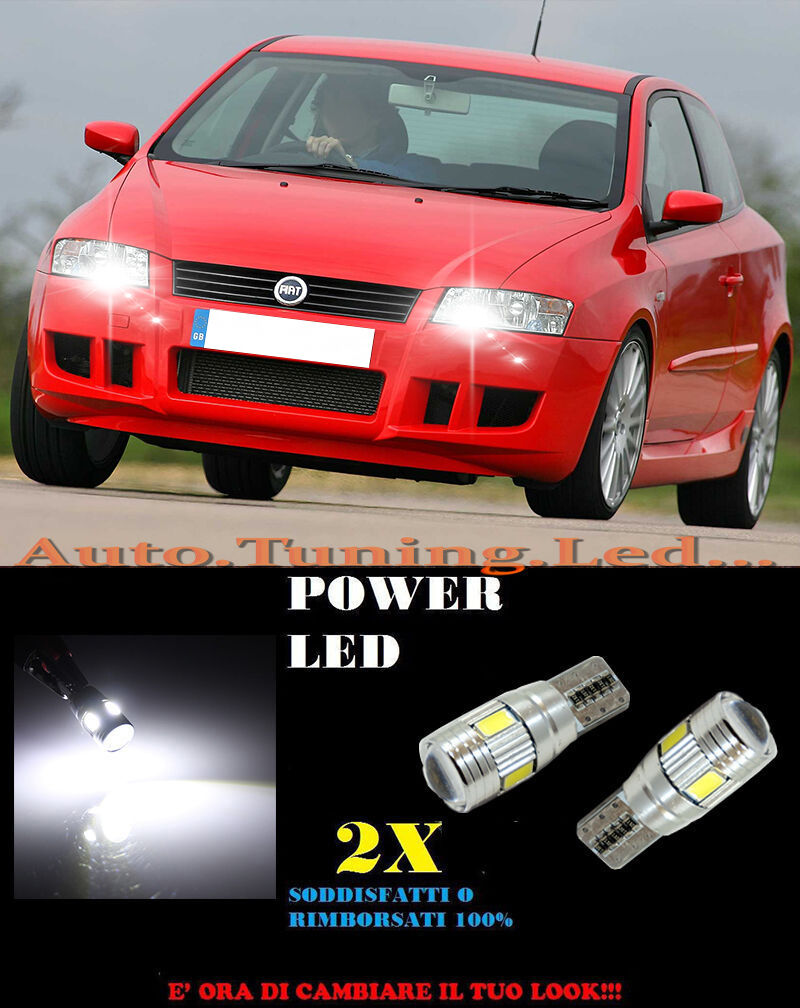 LUCI POSIZIONE FIAT STILO 01-08 CANBUS T10 BIANCO 6 LED SUPER QUALITA