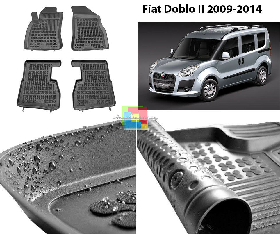 FIAT DOBLO II 2009-2014 TAPPETINI AUTO IN GOMMA - TAPPETI TOP QUALITA -1