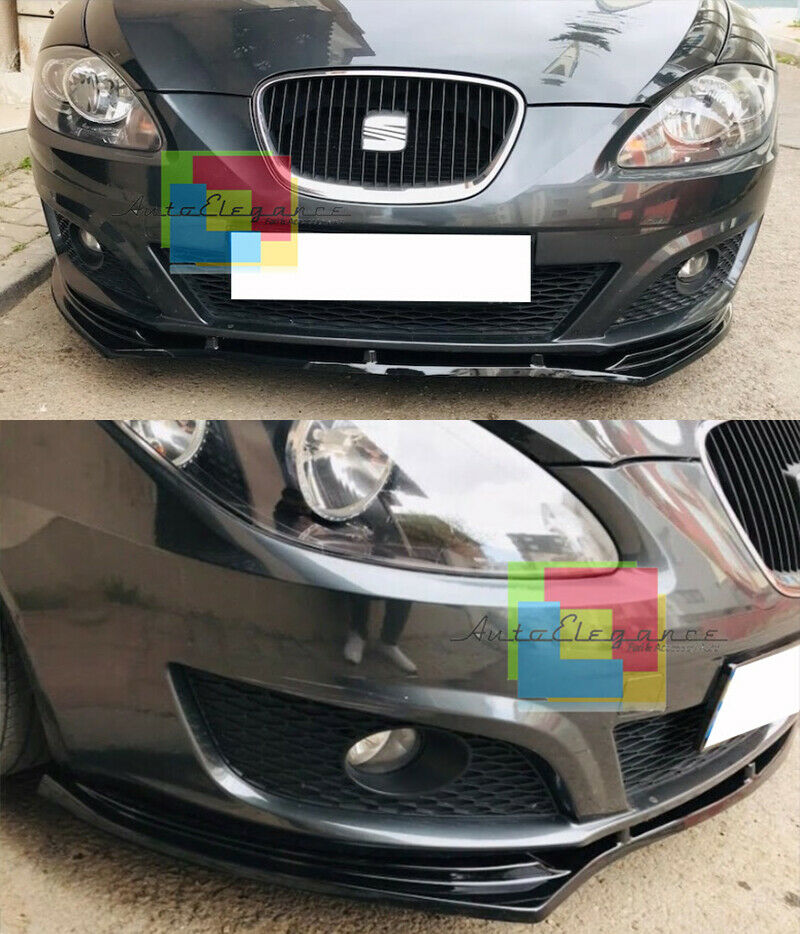 LIP SPOILER SOTTO PARAURTI ANTERIORE PER SEAT LEON 1P1 2005-2012 ABS NERO .-