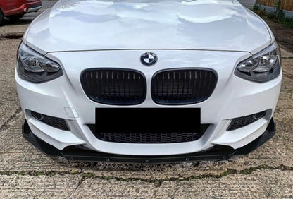 BMW SERIE 1 F20 F21 11-14 SPLITTER PARAURTI ANTERIORE NERO LUCIDO LOOK M1 AUTOELEGANCERICAMBI
